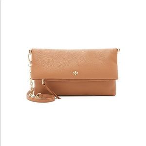 Tory Burch Foldover Crossbody in Tan